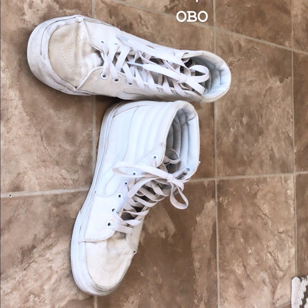 High top all white vans